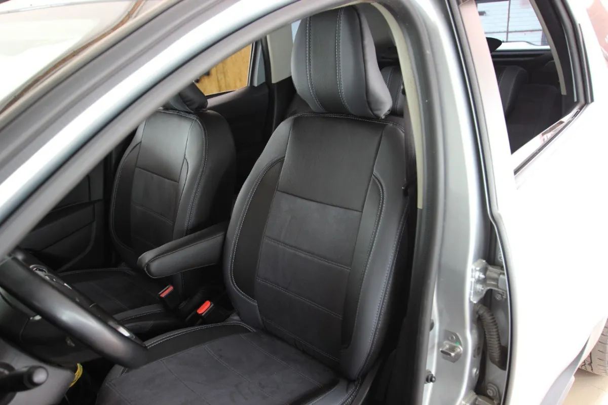 Авточохли для Renault Duster II з екошкіри та штучної замші